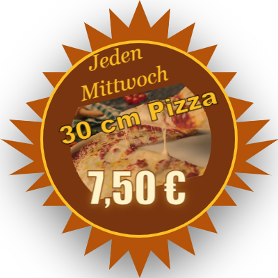 Jeden Mittwoch 30cm Pizza nach Wahl